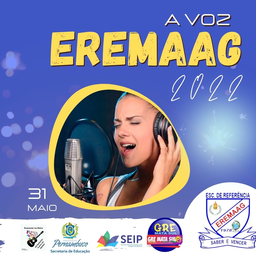 Concurso A Voz EREMAAG acontece nesta terça-feira (31.05) em Palmares